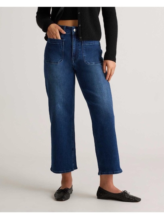 Quince Denim - Quince Bella Stretch Patch Pocket Wide Leg Jeans